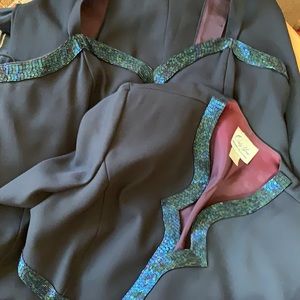 Vintage Only You Navy Dress with Iridescent Trim